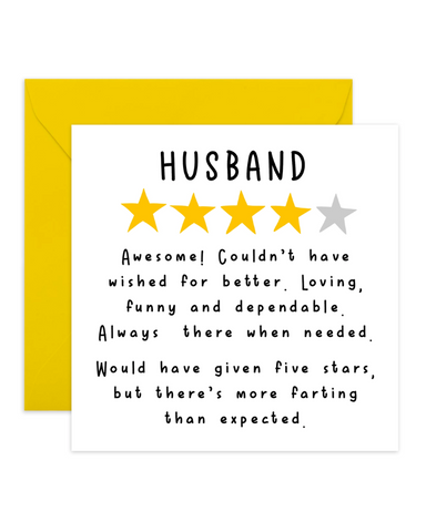 4 Stars Husband Greeting Card