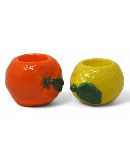Ceramic Orange & Lemon Tea Light Holders