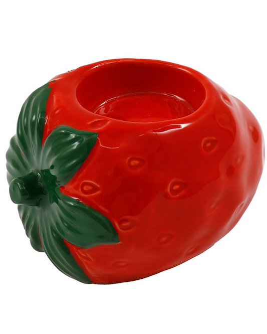 10.5cm Ceramic Strawberry Tea Light Holder