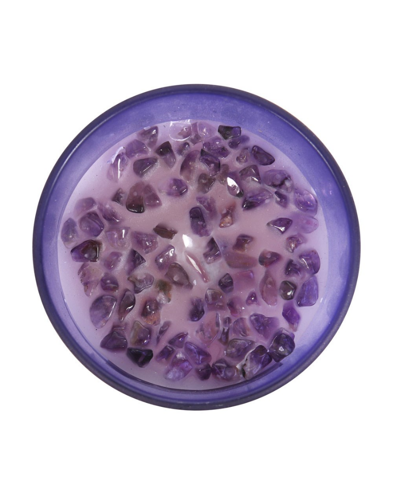 Third Eye Chakra Lavender Crystal Chip Candle