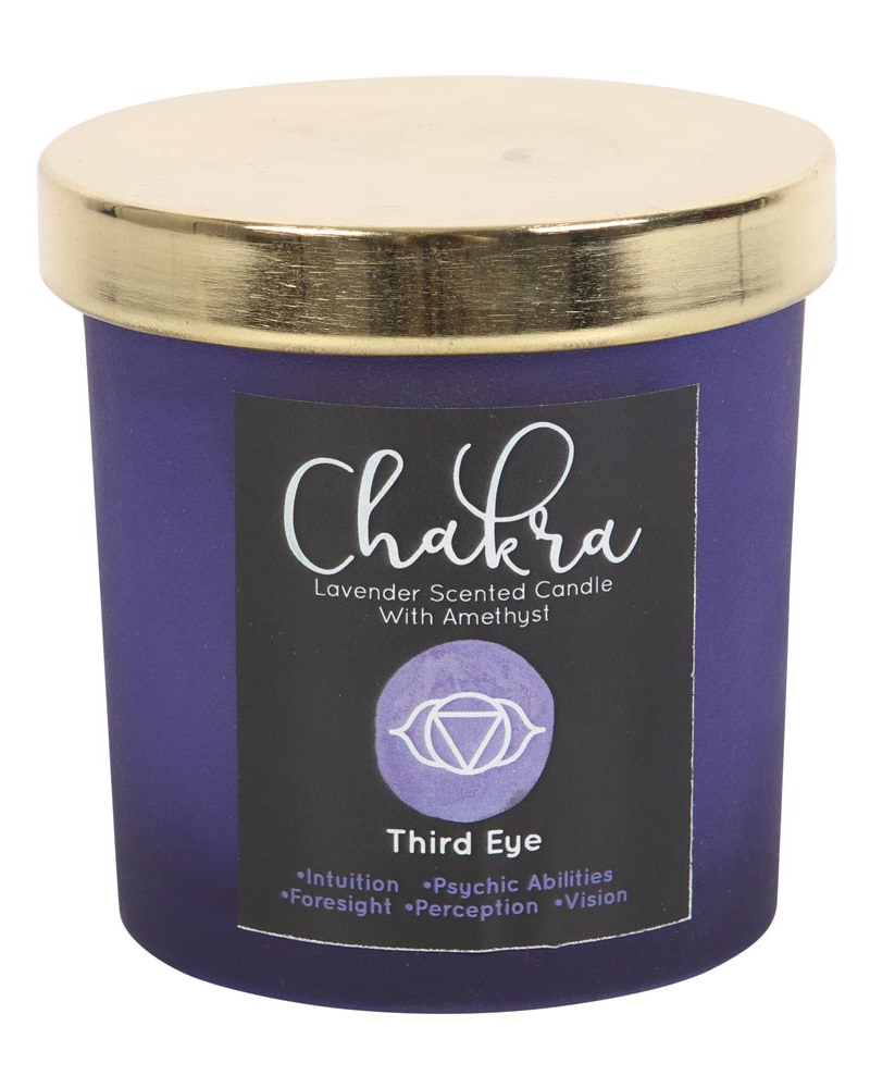 Third Eye Chakra Lavender Crystal Chip Candle