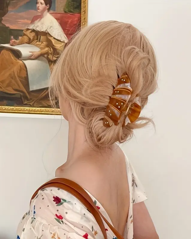 Croissant French Pastry Hair Claw