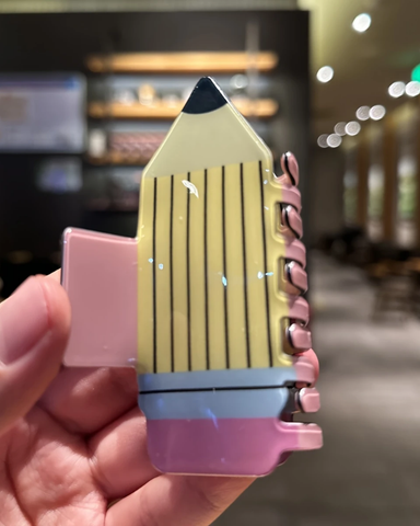 Pencil & Rubber Hair Claw