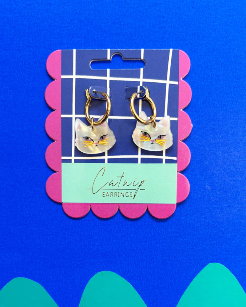 Catnip Cat Hoop Earrings