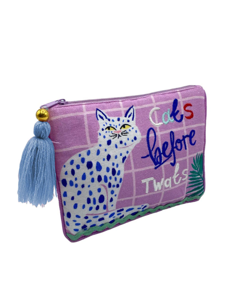 Catnip Cats Before Twats Tassel Zip Purse