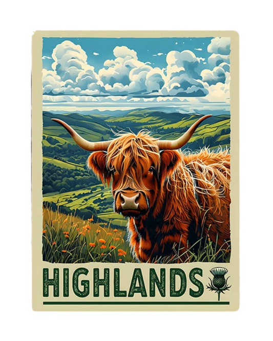 Highland Cow Scottish Highlands Metal Sign Plaque 6x8inch