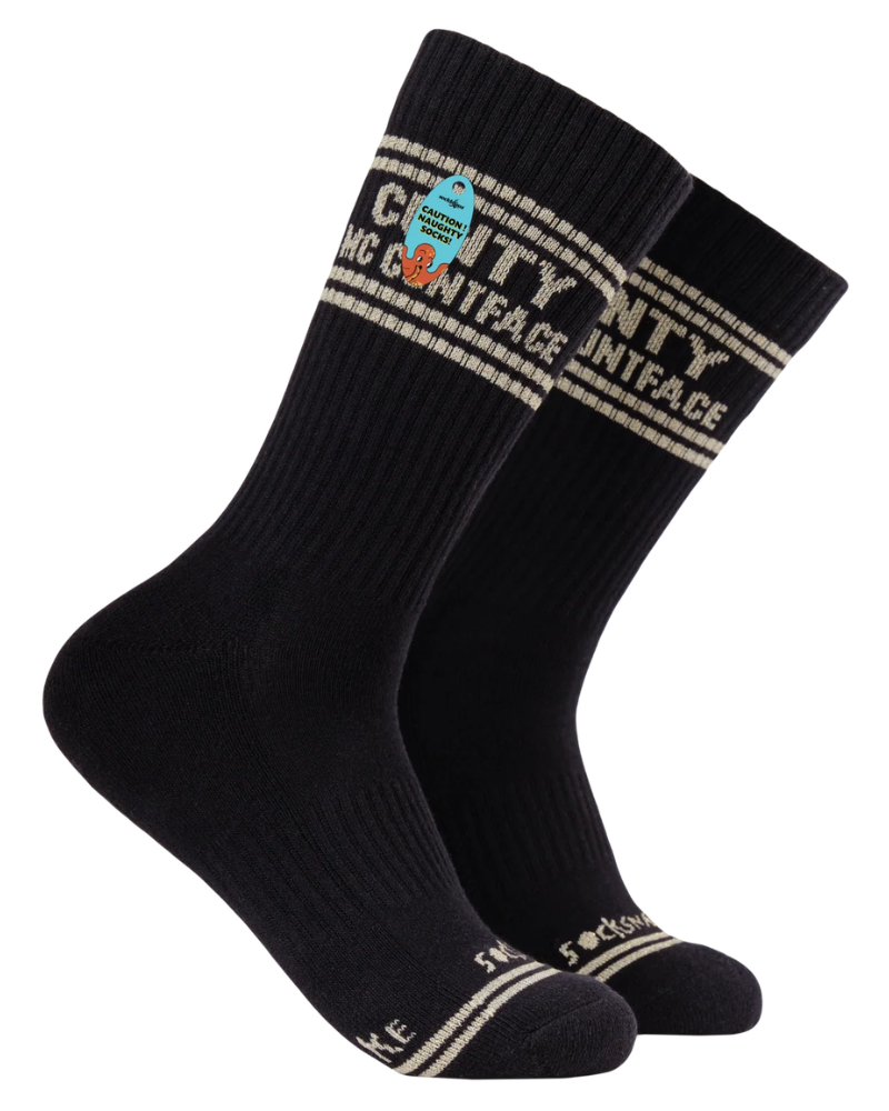 Cunty McCuntface Sweary Sport Socks Black & Gold