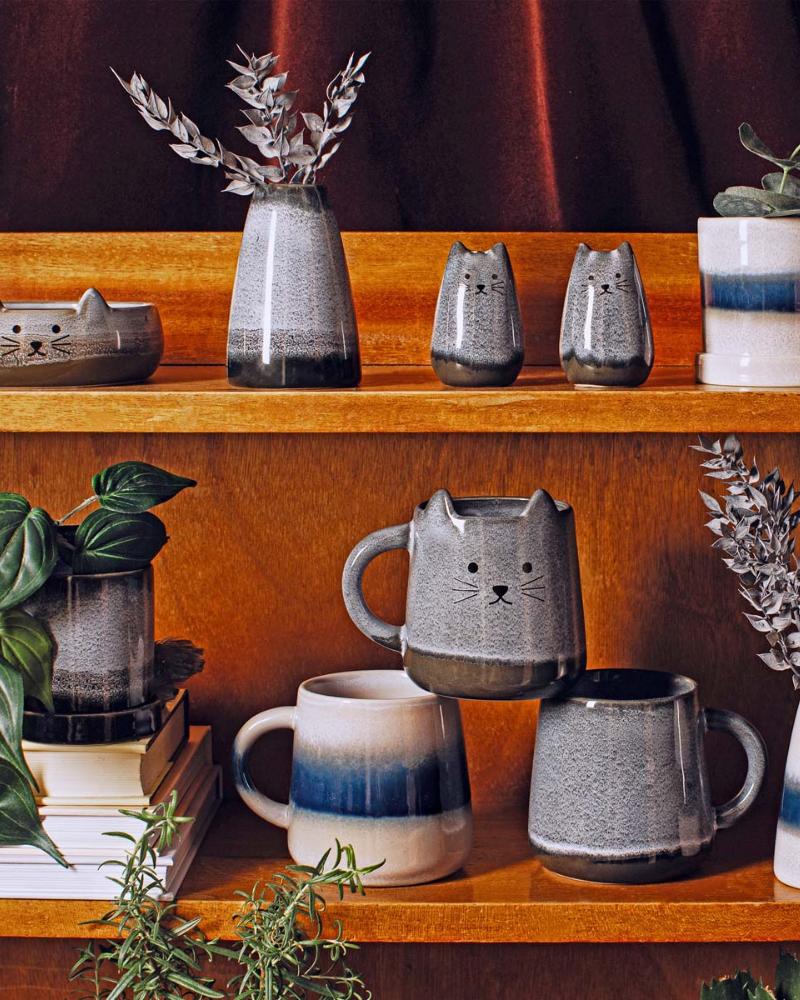 Mojave Stoneware Cat Salt & Pepper Set