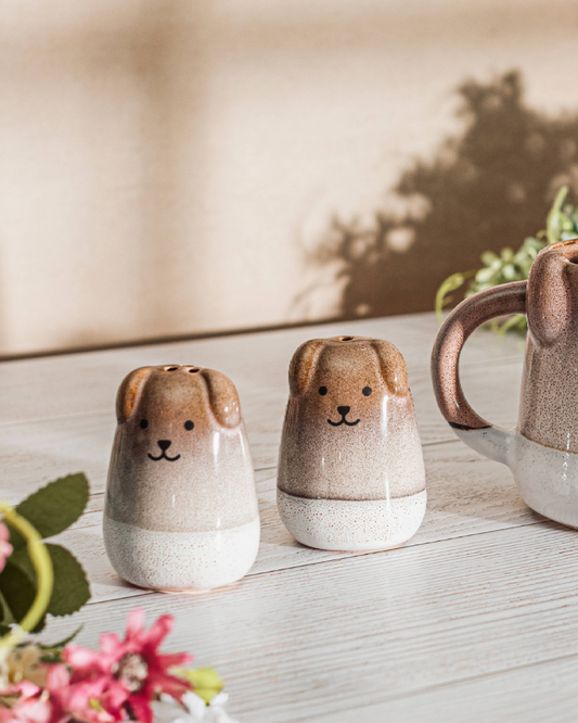 Mojave Stoneware Dog Salt & Pepper Set