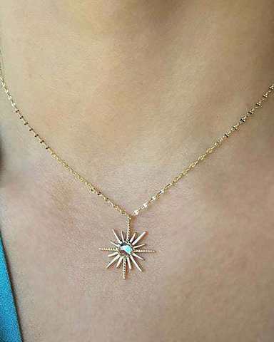 Cz Star Gold Necklace
