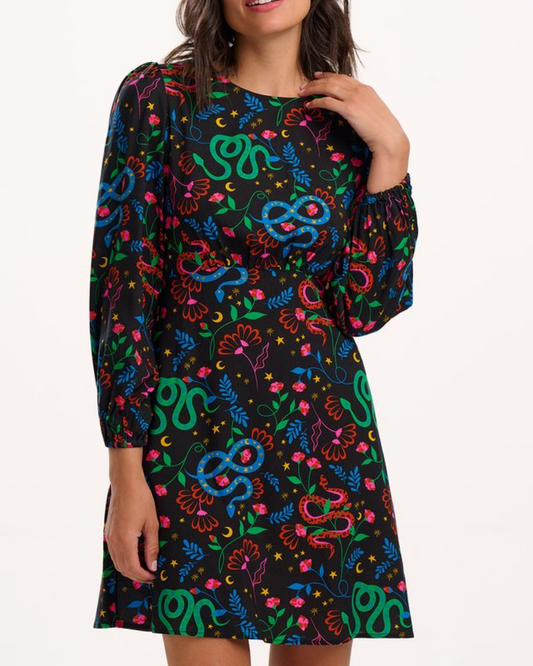Janet Snake Floral Mini Dress Sugarhill Brighton