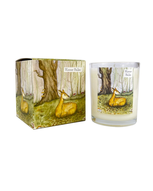 Deer Winter Walks Scented Illustrated Candle Wildlife Collection
