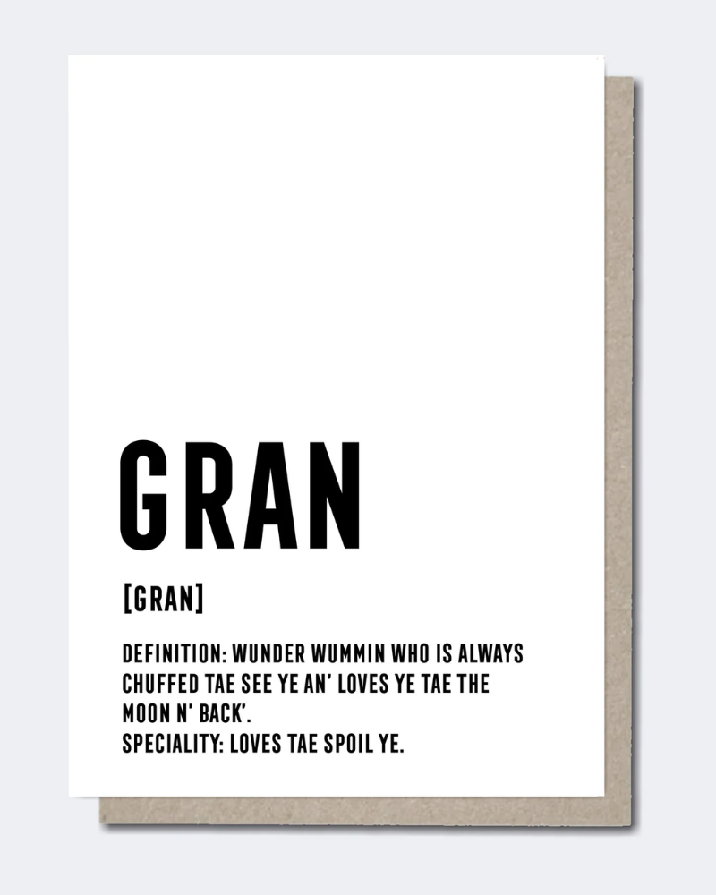 Scottish Gran Definition Greeting Card