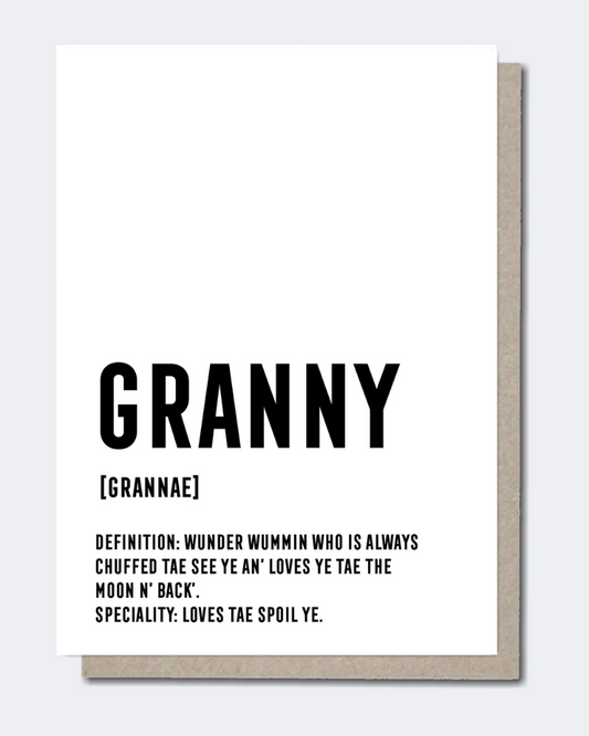 Granny Scottish Definition Greeting Card