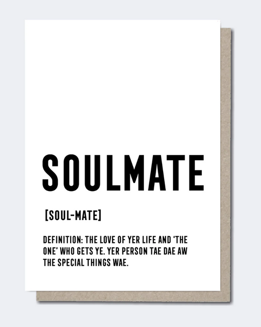Soulmate Scottish Definition Greeting Card