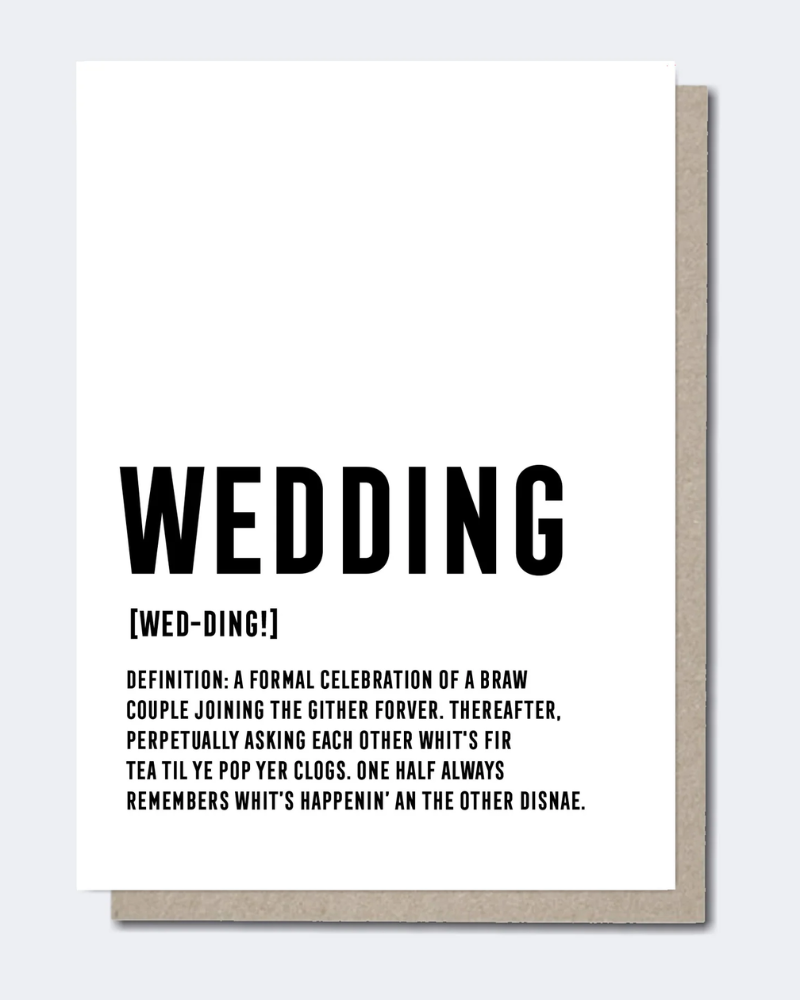Wedding Scottish Definition Greeting Card
