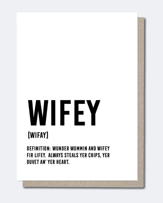 Wifey Scottish Definition Greeting Card