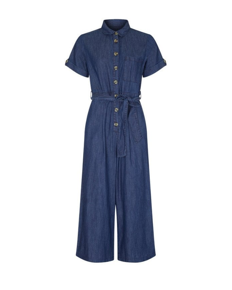 Denim Military Culotte Jumpsuit by Yumi