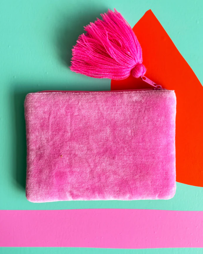 Queen Bitch Velvet Tassel Pouch Purse