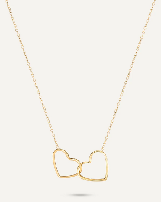 Vibes Interlocking Hearts Chain Clasp Necklace in 18K Gold