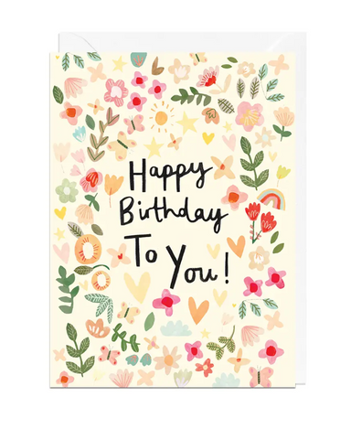 Floral Happy Birthday Card