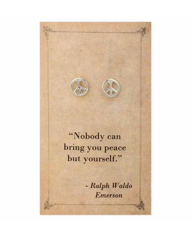 Emerson Literary Quotes Peace Post Earrings