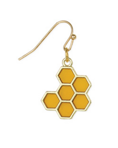 Honeycomb Gold Amber Earrings