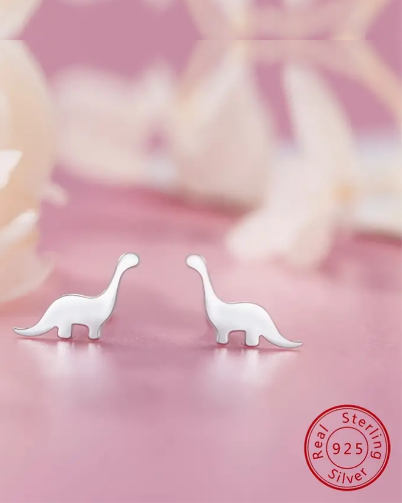 Dinosaur Brushed Stud Earrings Assorted Colours