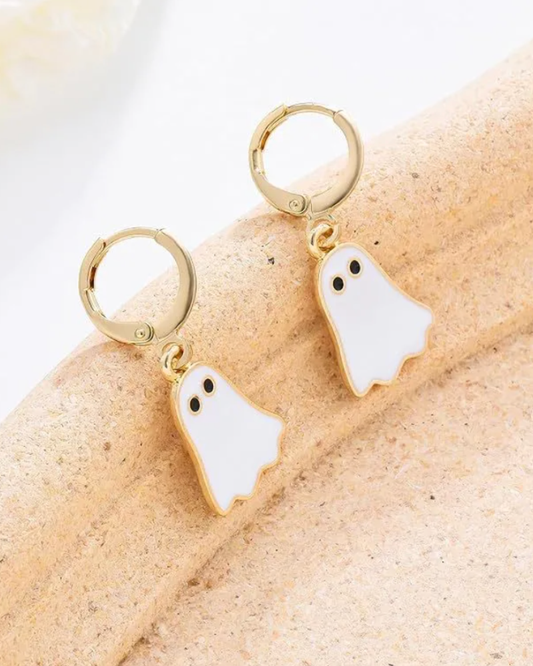 Ghost Huggie Earrings in Gold