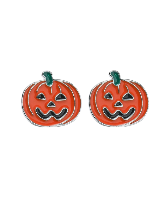 Enamel Pumpkin Stud Earrings