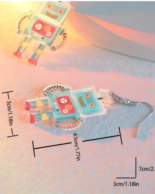 Robot Acrylic Statement Earrings
