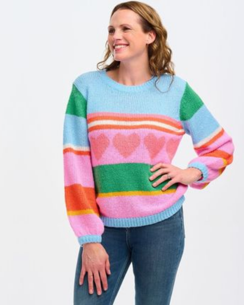 Essie Love Heart Stripes Jumper Sugarhill Brighton