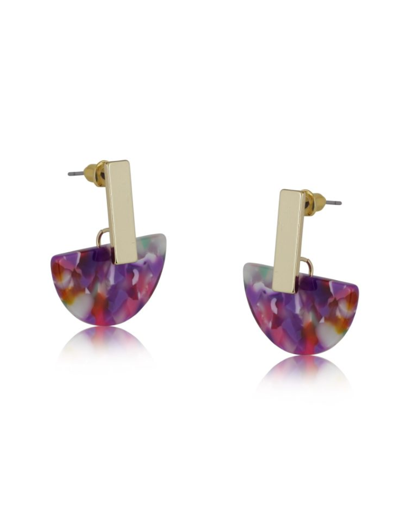 Erica Half Disc Resin Earrings