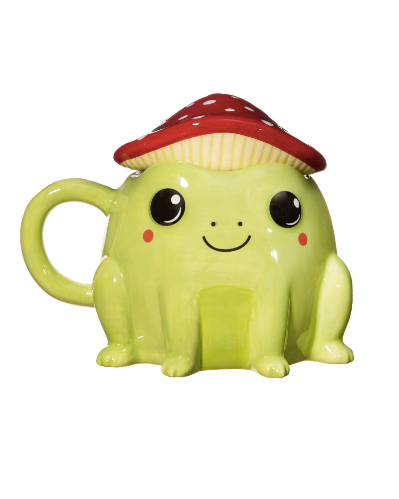 Fergus Frog Mug with Mushroom Lid