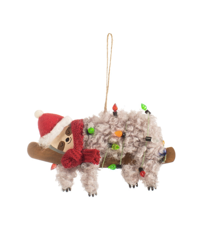 Festive Sloth | Hanging Christmas Decoration