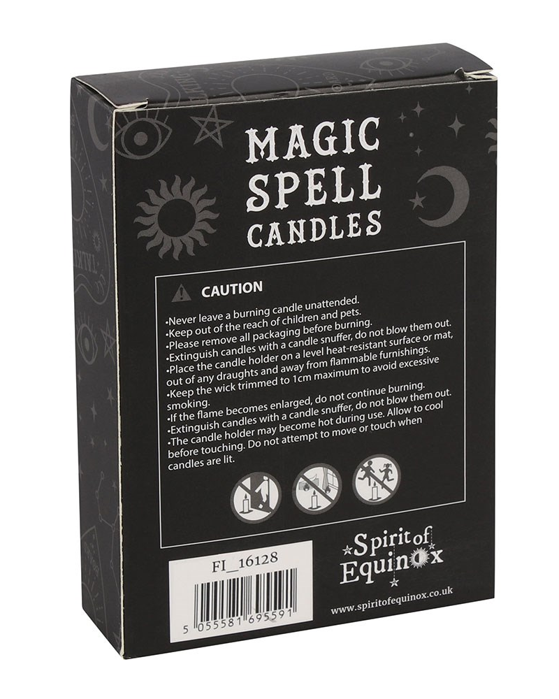 Set of 12 Black 'Protection' Magic Spell Candles