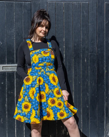 Forget-Me-Not Sunflower Pinafore Dress