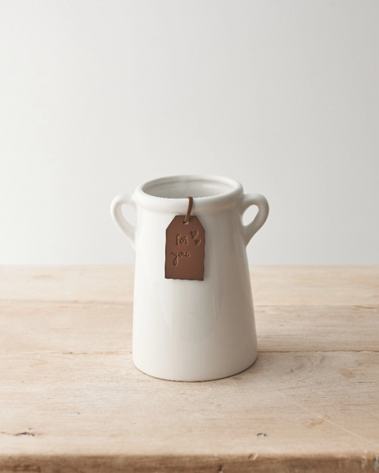 For You White Vase