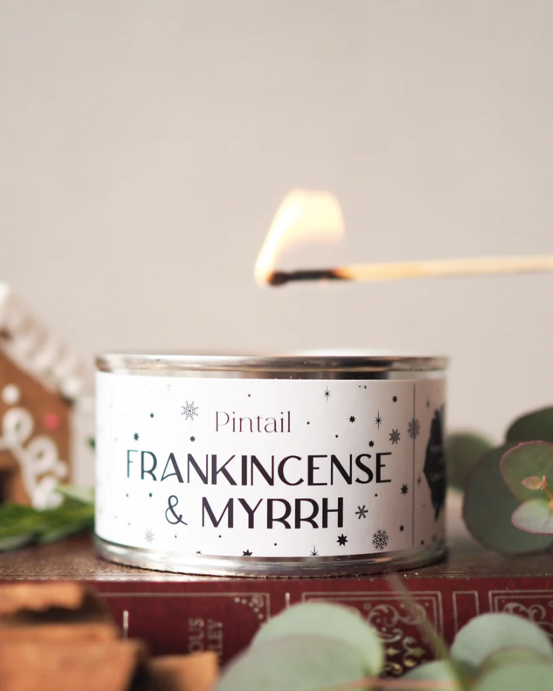 Frankincense and Myrrh Filled Tin Candle