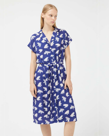 Frog Print Belted Dress by Compania Fantastica
