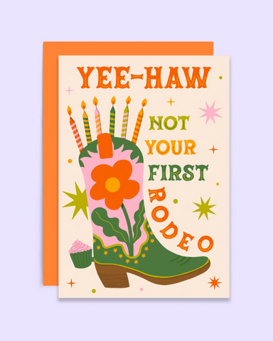 Western Cowgirl Boot Birthday Card