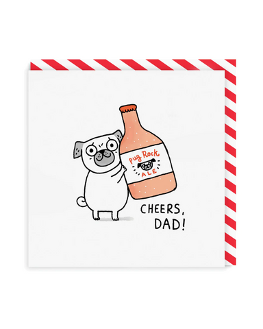 Cheers, Dad Pug Greeting Card