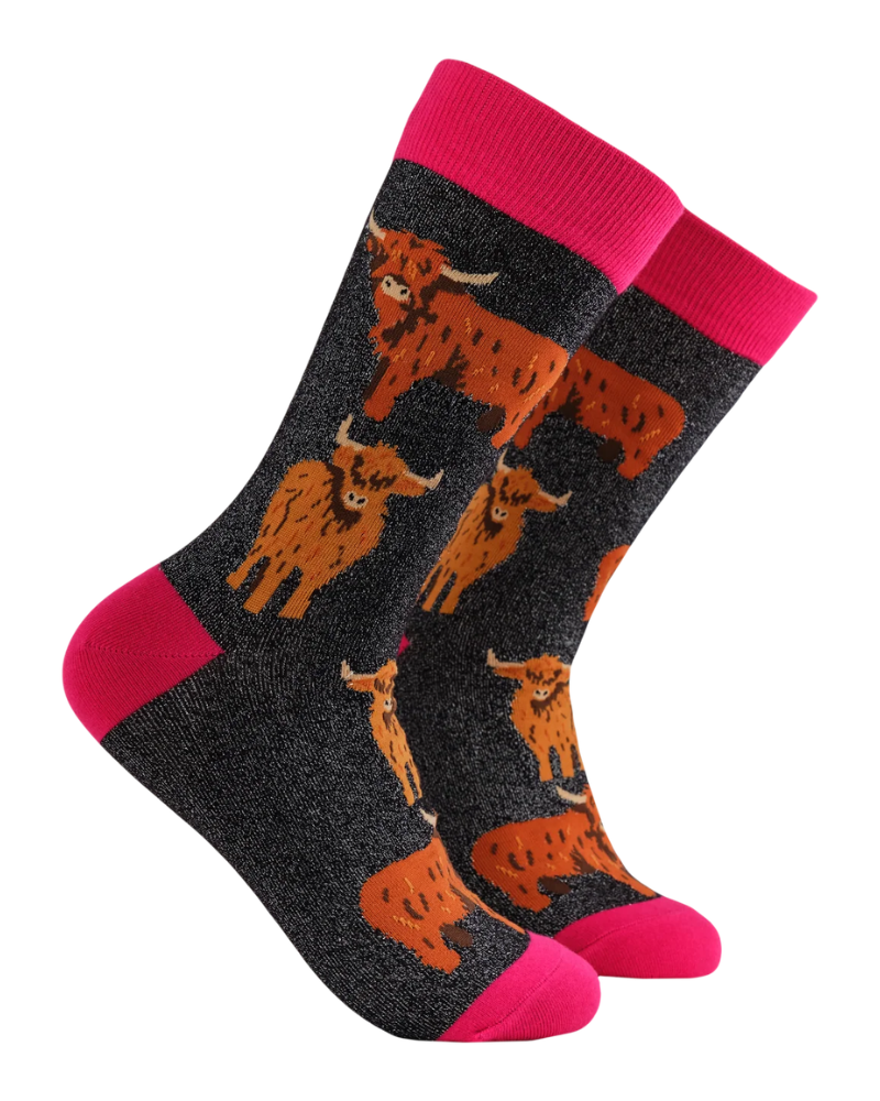 Glamour Highland Cows Crew Socks