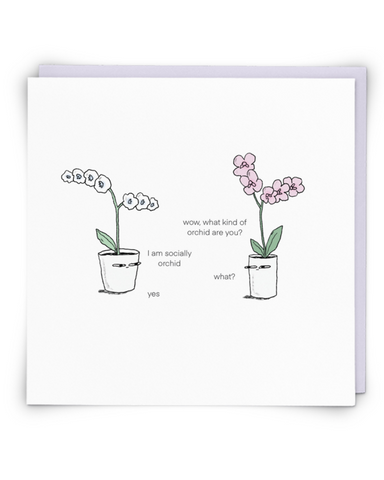Socially Orchid Greeting Card