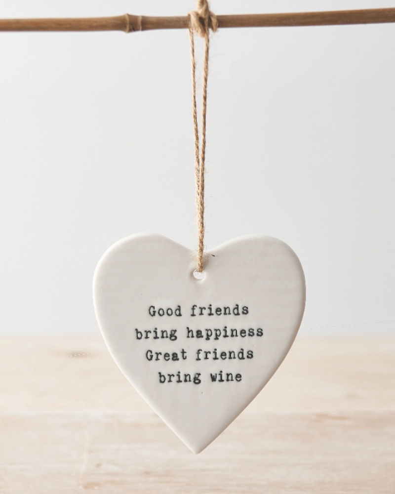 White Ceramic Hanging Heart