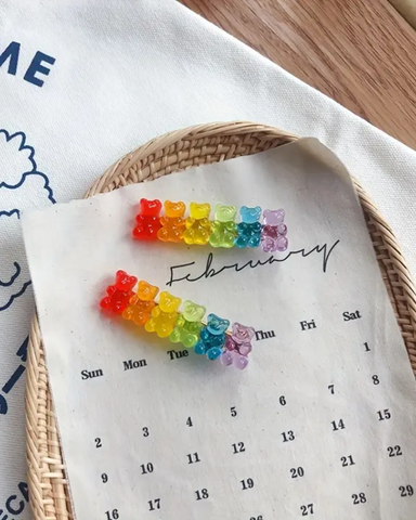 Gummy Bear Shaped Acrylic Hair Clips