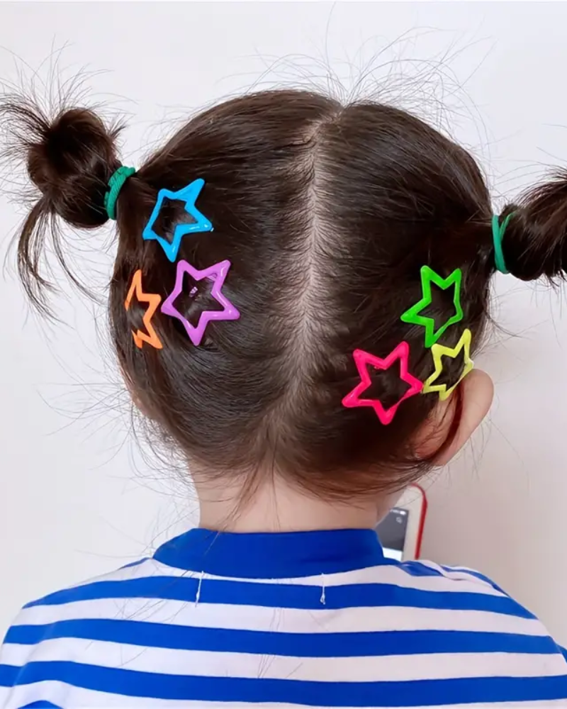 Star Shaped Hair Clips Assorted Colours Pink Poodle Boutique