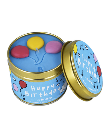 Happy Birthday Balloons Tin Candle