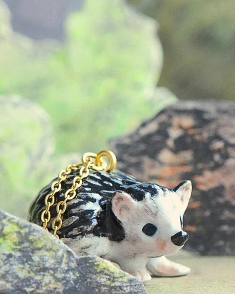 Hedgehog Porcelain Necklace by Camp Hollow