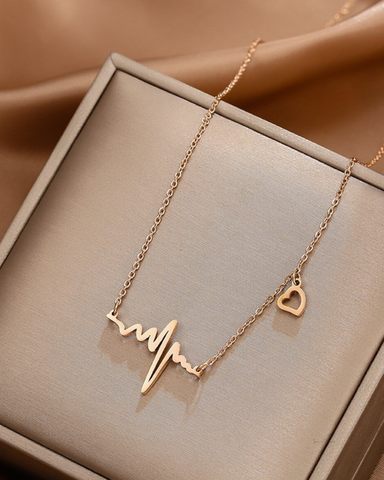 Rose Gold Heartbeat Necklace